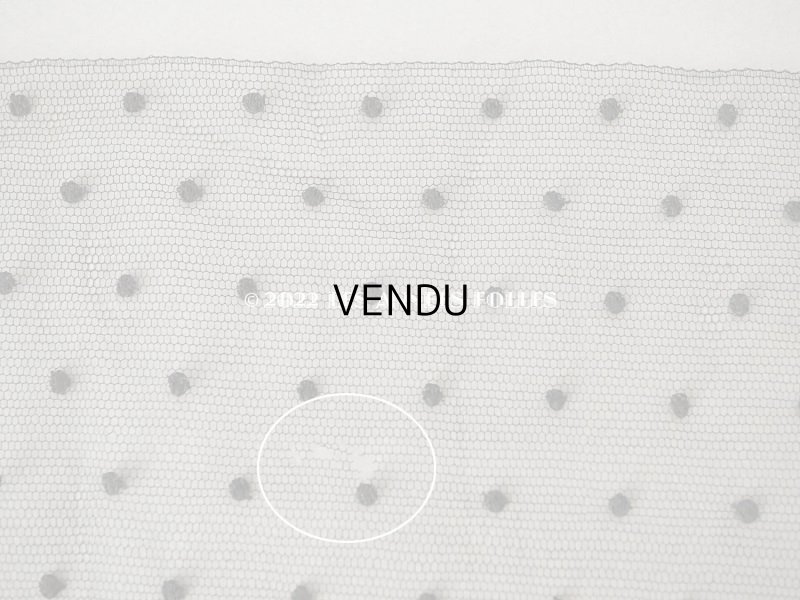 画像7: アンティーク 　幅広チュールレース 黒&ブラウン　ドット柄　幅22.5cm