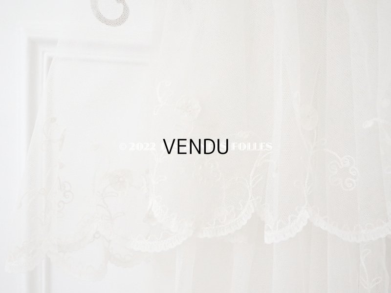 画像6: アンティーク ウェディングヴェール 花のモチーフ付き 直径 約2.2m　ボビンレース＆チェーン刺繍