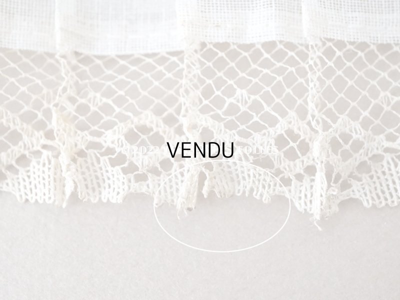 画像12: 1900年代 アンティーク 幅広 ドレスの裾  プリーツ入り レース付 2.85m 幅13.4cm　コットンオーガンジー