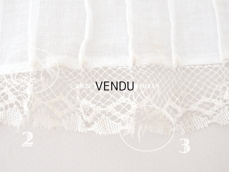 画像9: 1900年代 アンティーク 幅広 ドレスの裾  プリーツ入り レース付 2.85m 幅13.4cm　コットンオーガンジー