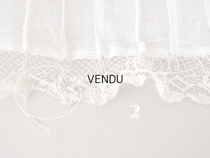 画像7: 1900年代 アンティーク 幅広 ドレスの裾  プリーツ入り レース付 2.85m 幅13.4cm　コットンオーガンジー