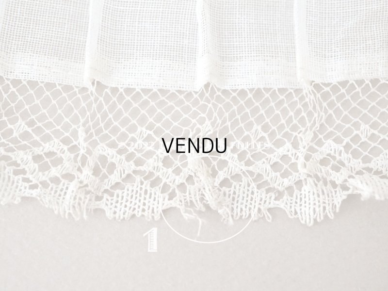 画像5: 1900年代 アンティーク 幅広 ドレスの裾  プリーツ入り レース付 2.85m 幅13.4cm　コットンオーガンジー