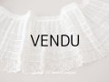 1900年代 アンティーク 幅広 ドレスの裾  プリーツ入り レース付 1m 幅19cm　コットンオーガンジー