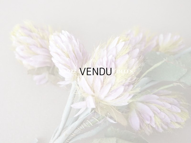 画像7: アンティーク  ムラサキツメクサの布花 シロツメクサ 白詰草