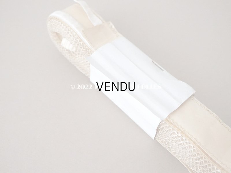 画像6: アンティーク シルク製 ベルベットリボン アイボリー 10mm幅 約6〜7m