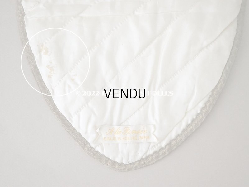 画像14: アンティーク シルク製 ハンキーケース ロココトリム＆レース　グレイッシュブルー ハンカチ用ポシェット - A LA PENSEE PARIS -