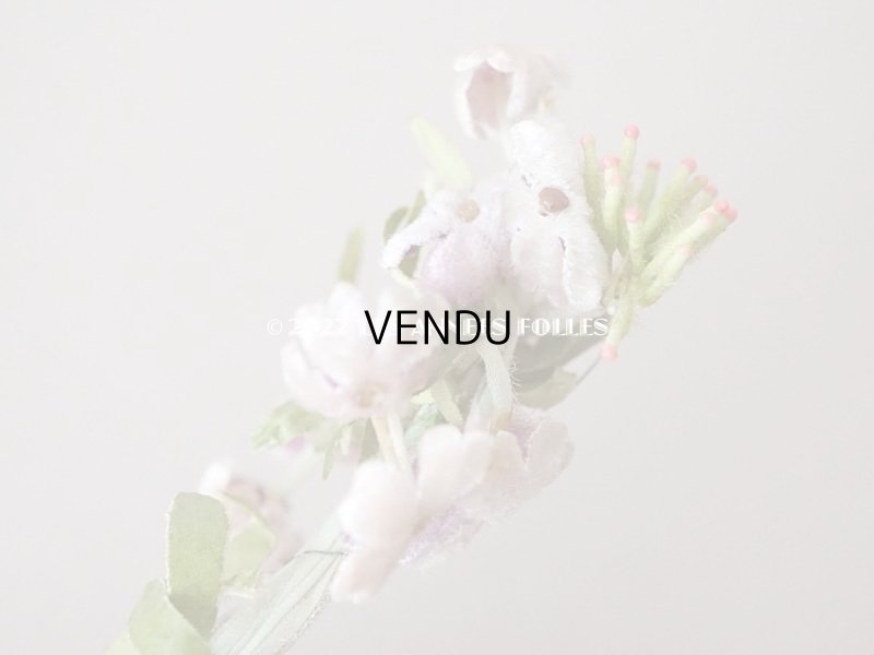 画像7: アンティーク  ベルベットの小さな布花 薄紫&淡いピンク