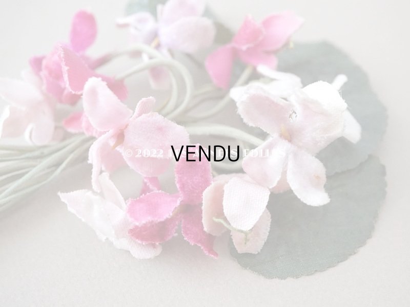 画像6: アンティーク ピンクの菫の布花  ベルベット　