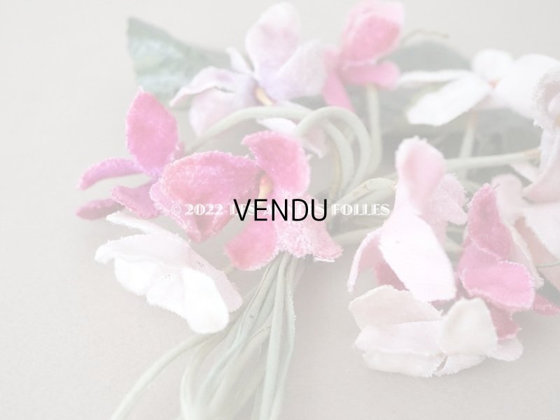 画像5: アンティーク ピンクの菫の布花  ベルベット　