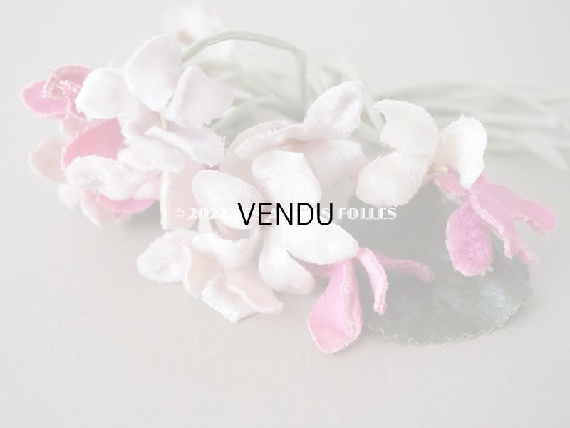 画像9: アンティーク ピンクの菫の布花  ベルベット　