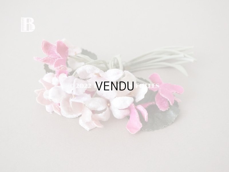 画像7: アンティーク ピンクの菫の布花  ベルベット　