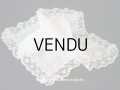 19世紀 アンティーク  結婚式のハンカチ 王冠紋章＆モノグラム刺繍入り　手編みのヴァランシエンヌレース
