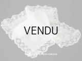 19世紀 アンティーク  結婚式のハンカチ 王冠紋章＆モノグラム刺繍入り　手編みのヴァランシエンヌレース