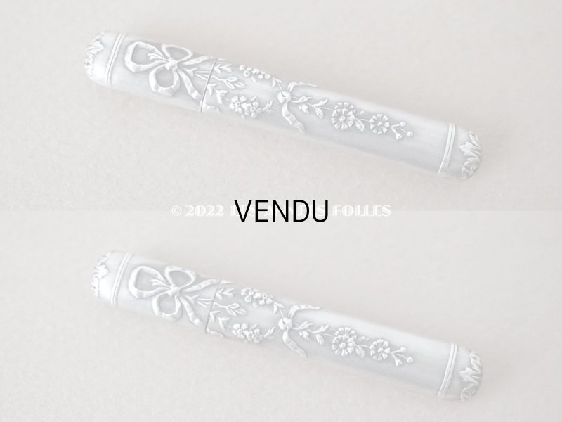 画像9: 1900年代 アンティーク シルバー製 リボン＆薔薇のガーランド ソーイングセット 裁縫道具