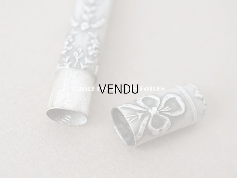 画像11: 1900年代 アンティーク シルバー製 リボン＆薔薇のガーランド ソーイングセット 裁縫道具