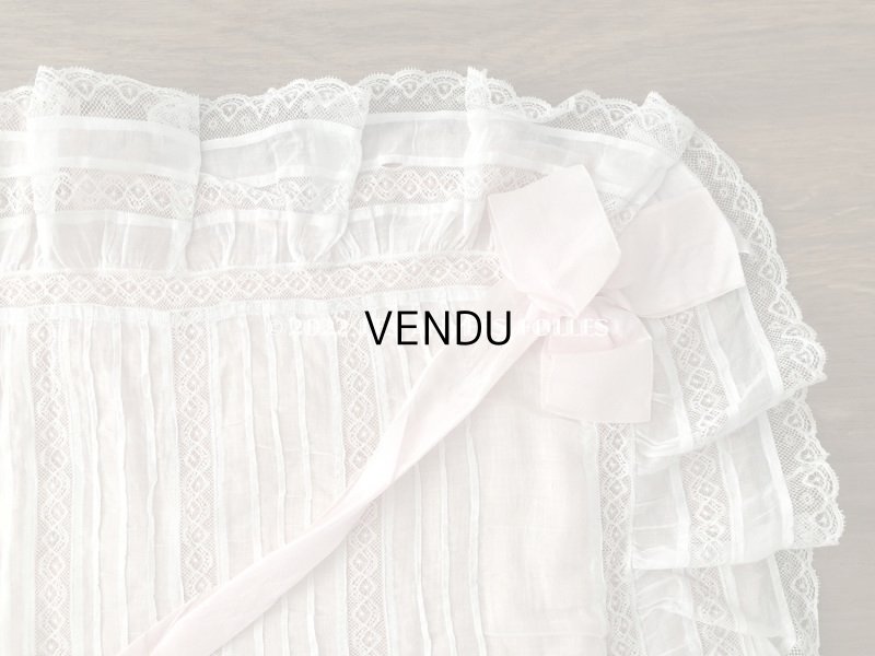 画像4: アンティーク ベビー用 ベッドカバー ベビーピンク 57.5×72.5cm