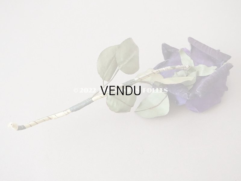 画像5: 1900年代 アンティーク 薔薇の布花 紫