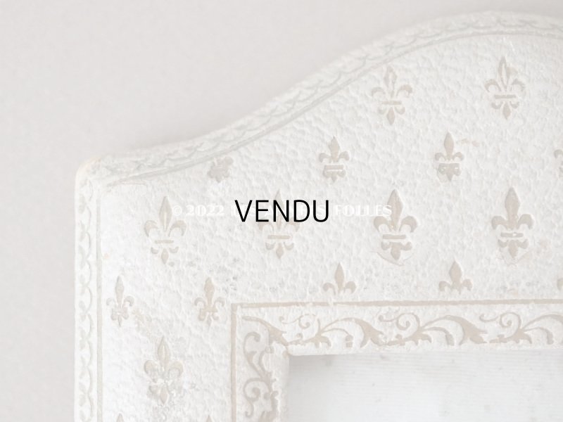 画像6: アンティーク 本革製 フォトフレーム  百合の紋章