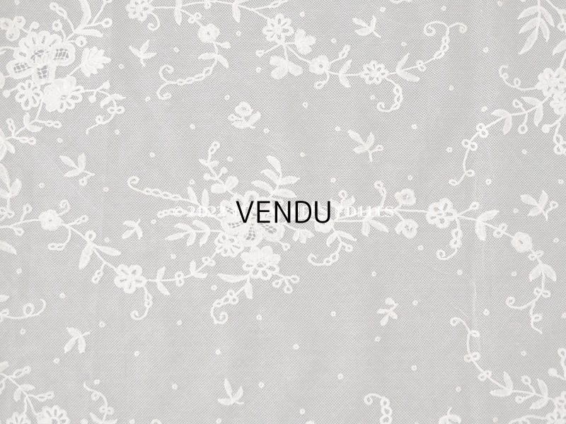 画像19: 19世紀末 アンティーク 花嫁の大判ストール フラワーバスケット アプリカシオン・アングルテール 51×252cm