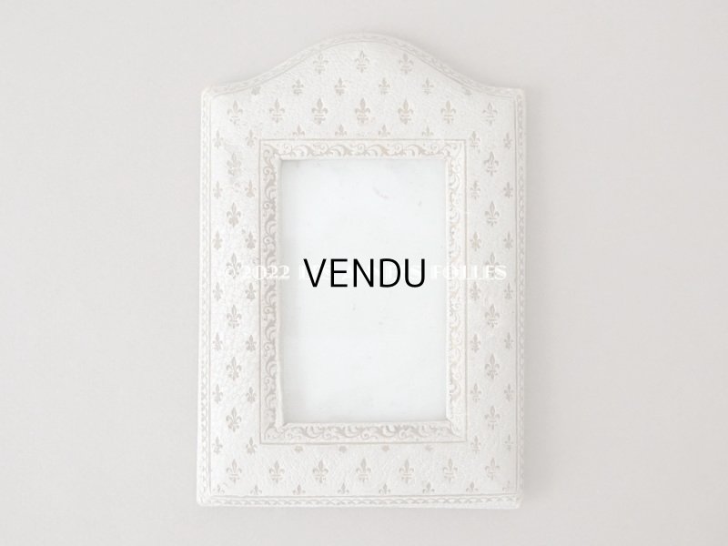 画像5: アンティーク 本革製 フォトフレーム  百合の紋章