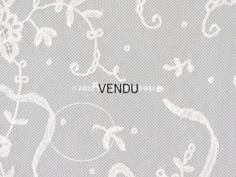 画像10: 19世紀末 アンティーク 花嫁の大判ストール フラワーバスケット アプリカシオン・アングルテール 51×252cm