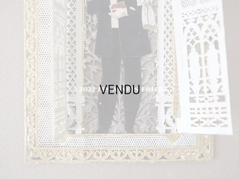 画像5: 19世紀末 アンティーク  初聖体の立体カニヴェ  ポップアップ クロモ 扉付き