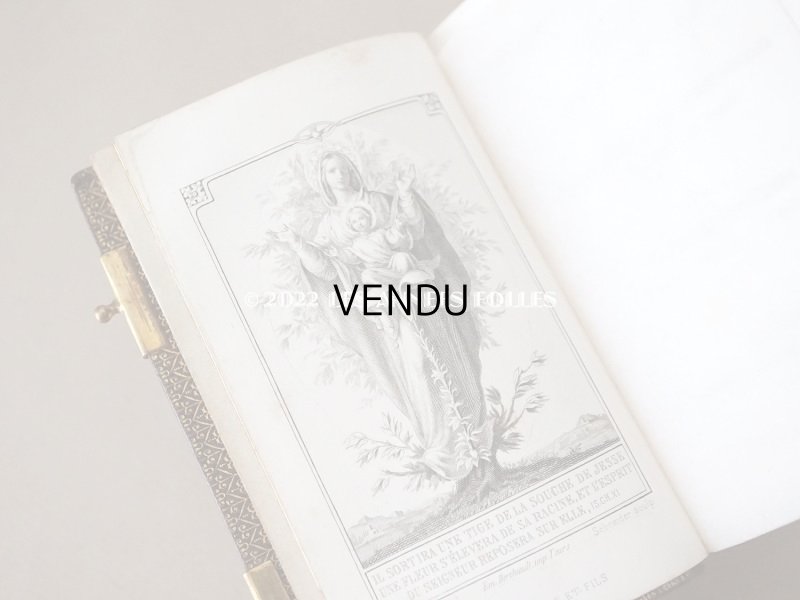 画像17: 1873年 アンティーク 小さなミサ典書 ゴールドの装飾　