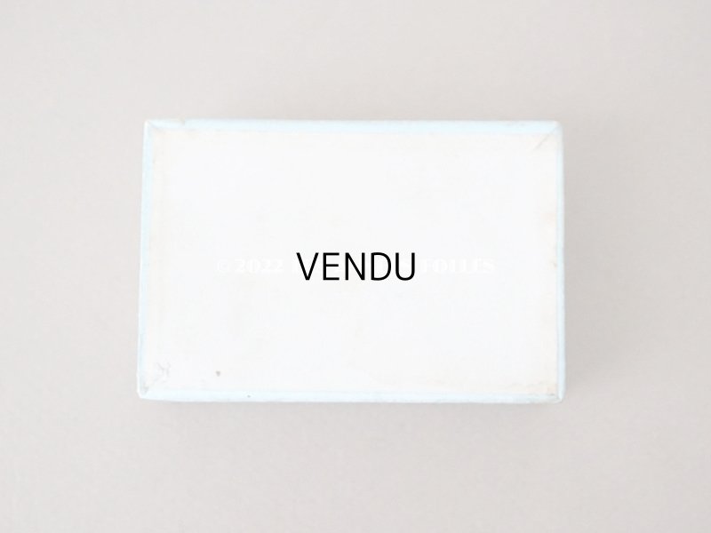 画像8: アンティーク 薔薇と鳥の小さな紙箱 パウダーブルーの縁取り