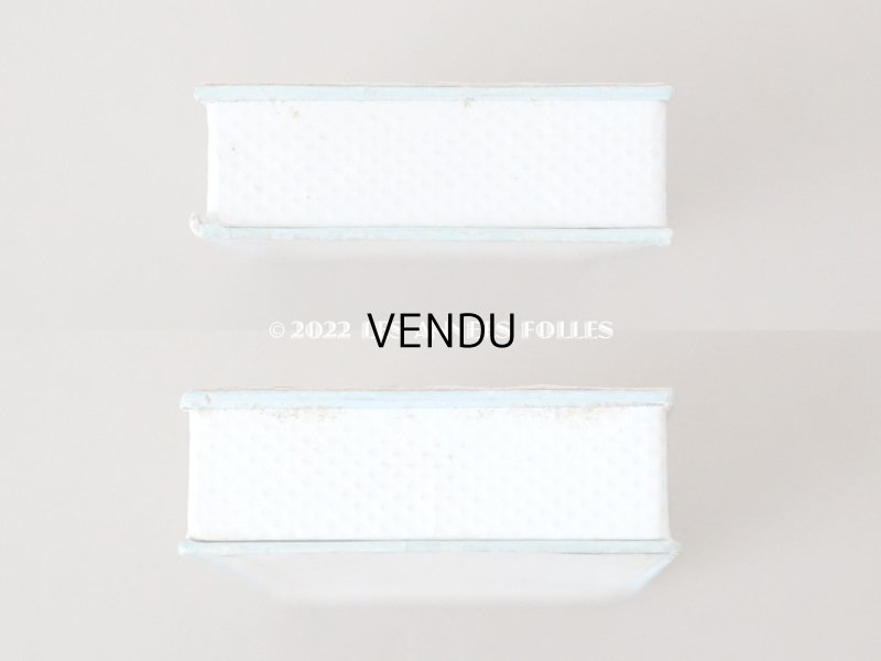 画像7: アンティーク 薔薇と鳥の小さな紙箱 パウダーブルーの縁取り