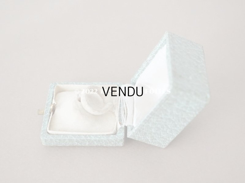 画像8: アンティーク  金彩入り リングボックス ジュエリーボックス ブルーグレー