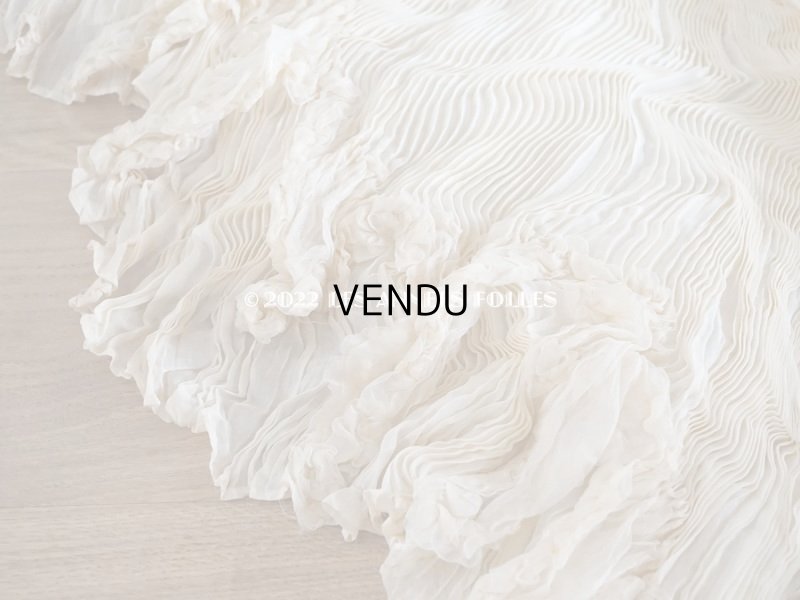 画像10: 1900年頃 アンティーク ウエディングドレスのスカート シルクシフォンのプリーツ