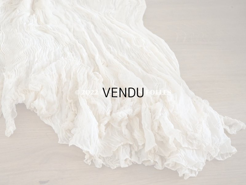 画像12: 1900年頃 アンティーク ウエディングドレスのスカート シルクシフォンのプリーツ