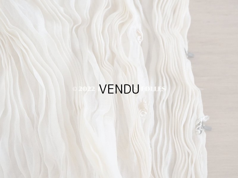 画像5: 1900年頃 アンティーク ウエディングドレスのスカート シルクシフォンのプリーツ