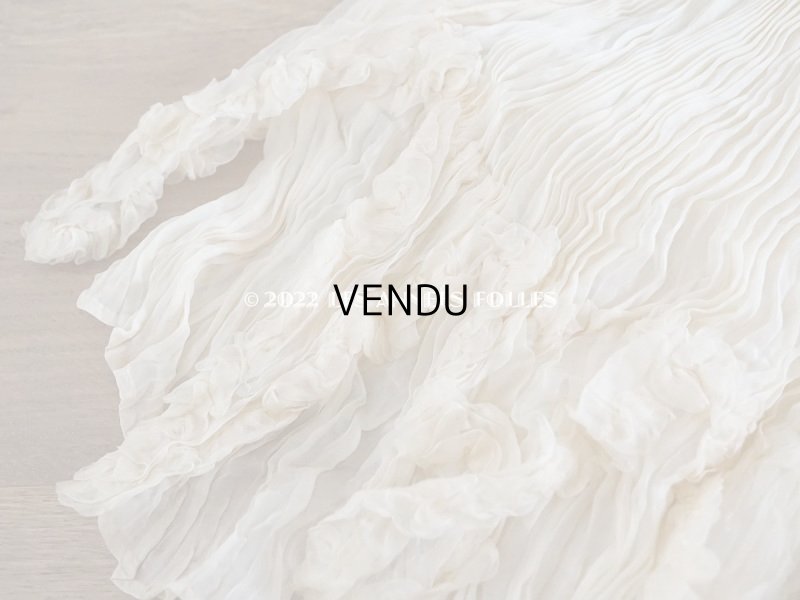 画像9: 1900年頃 アンティーク ウエディングドレスのスカート シルクシフォンのプリーツ