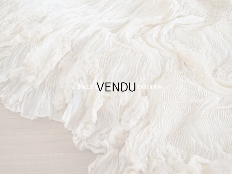 画像14: 1900年頃 アンティーク ウエディングドレスのスカート シルクシフォンのプリーツ