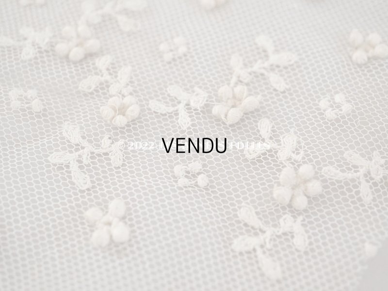 画像4: アンティーク 小さな花のポンポン付 レース ライトベージュ