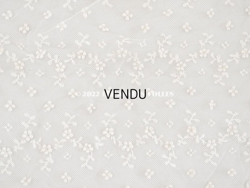 画像3: アンティーク 小さな花のポンポン付 レース ライトベージュ