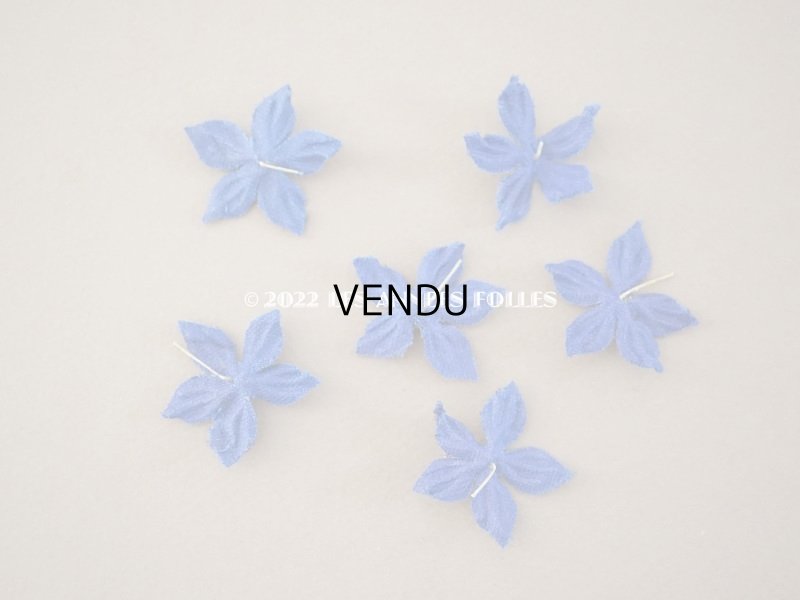 画像4: アンティーク 布花材料  ベルベットの花びらのセット 6ピース ナイトブルー