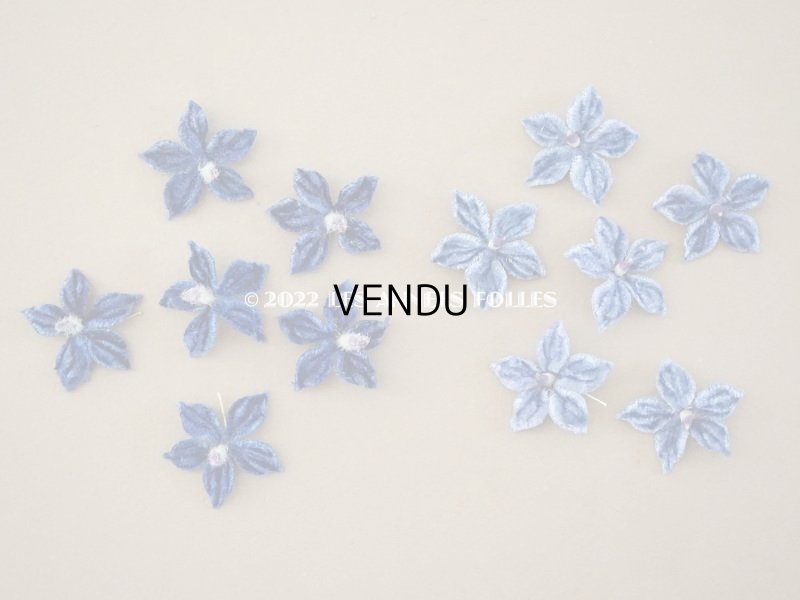 画像6: アンティーク 布花材料  ベルベットの花びらのセット 6ピース ナイトブルー