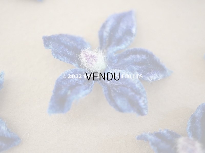 画像3: アンティーク 布花材料  ベルベットの花びらのセット 6ピース ナイトブルー