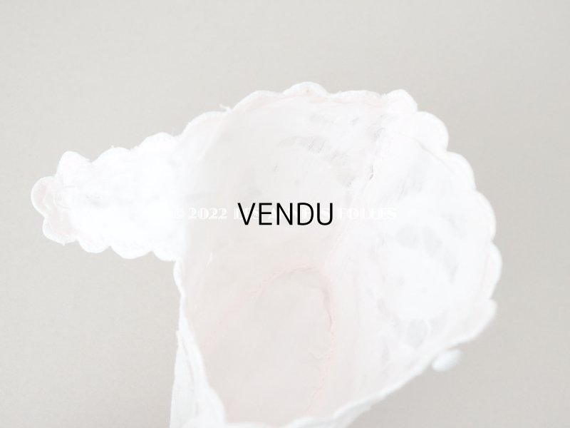 画像10: 1900年頃 アンティーク ベビーシューズ  花模様のカットワークレース　