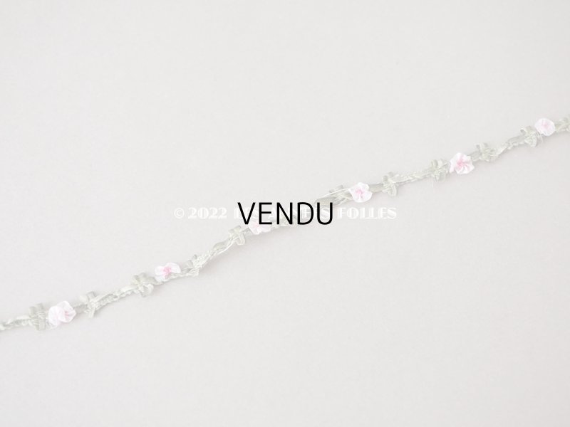 画像4: ＊蚤の市＊アンティーク シルク製 小さな薔薇のロココトリム ピンク 79cm