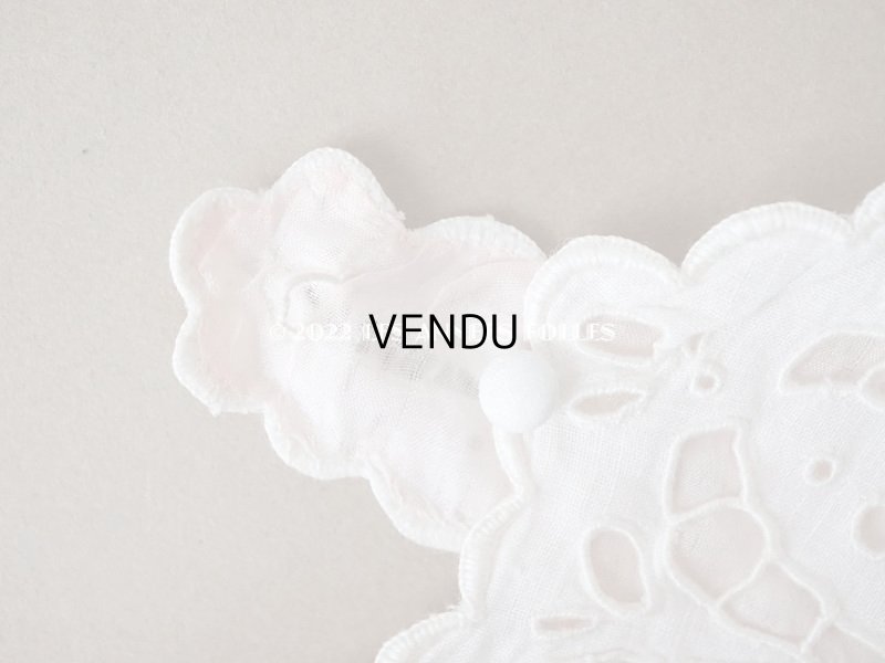 画像9: 1900年頃 アンティーク ベビーシューズ  花模様のカットワークレース　