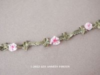 アンティーク シルク製 小さな薔薇のロココトリム ピンク　79cm