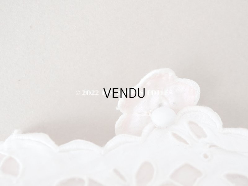 画像8: 1900年頃 アンティーク ベビーシューズ  花模様のカットワークレース　