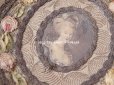 画像4: アンティーク トレイ　　マリー・アントワネットの肖像画 シルク製　薔薇のロココトリム 小物入れ (4)
