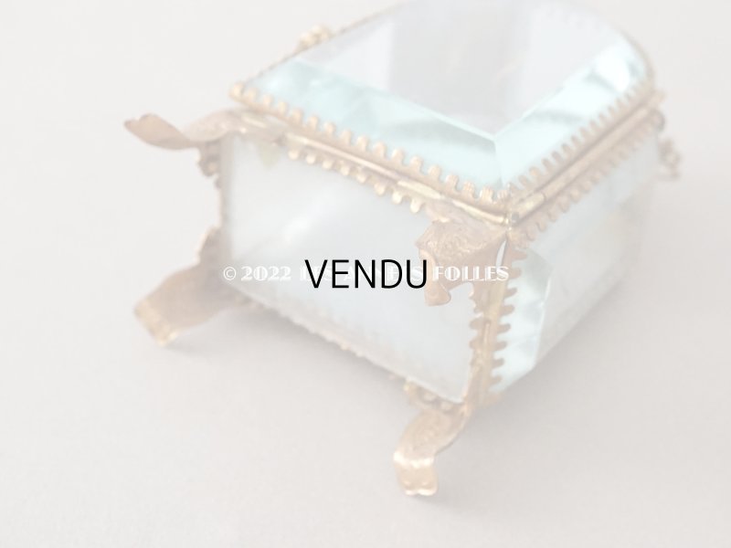 画像6: アンティーク 懐中時計 & ジュエリーボックス パウダーブルーのシルク製クッション