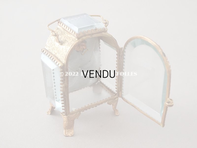 画像11: アンティーク 懐中時計 & ジュエリーボックス パウダーブルーのシルク製クッション