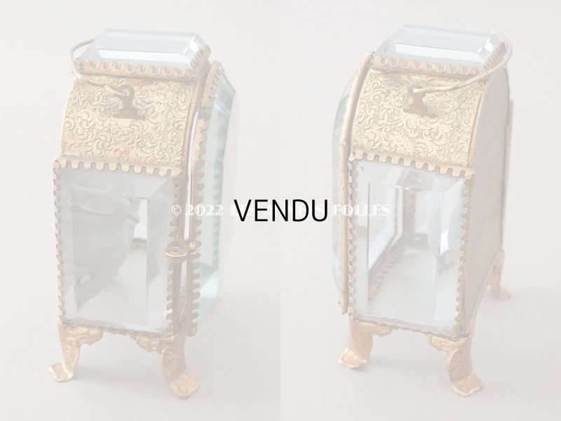 画像9: アンティーク 懐中時計 & ジュエリーボックス パウダーブルーのシルク製クッション