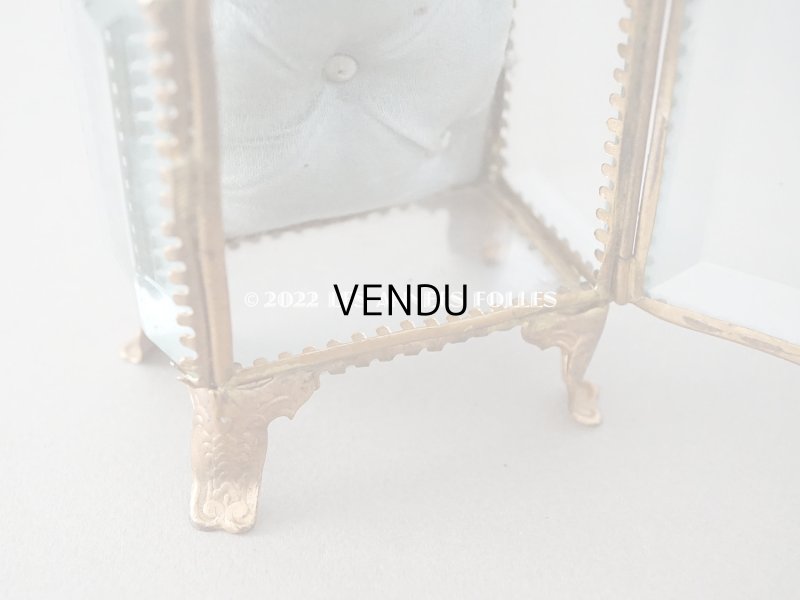 画像12: アンティーク 懐中時計 & ジュエリーボックス パウダーブルーのシルク製クッション